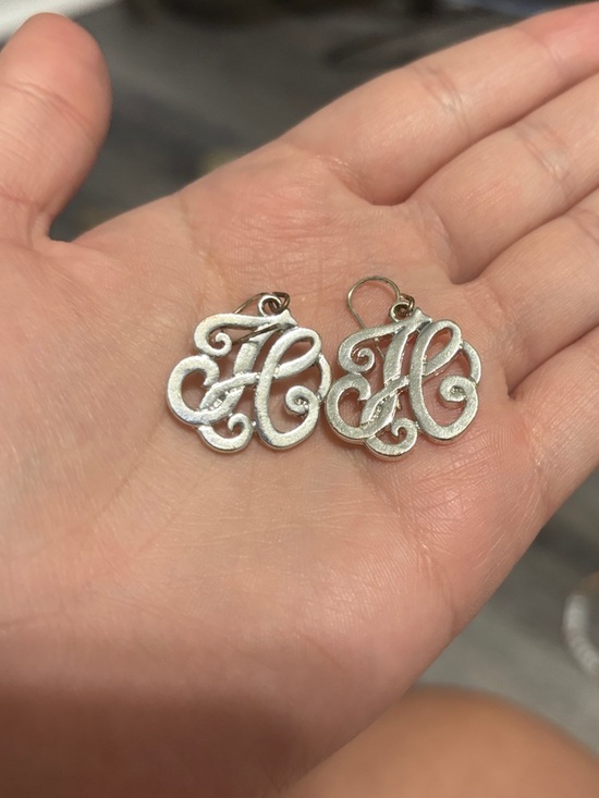 Jewelry - Silver Monogram H Dangle Earrings